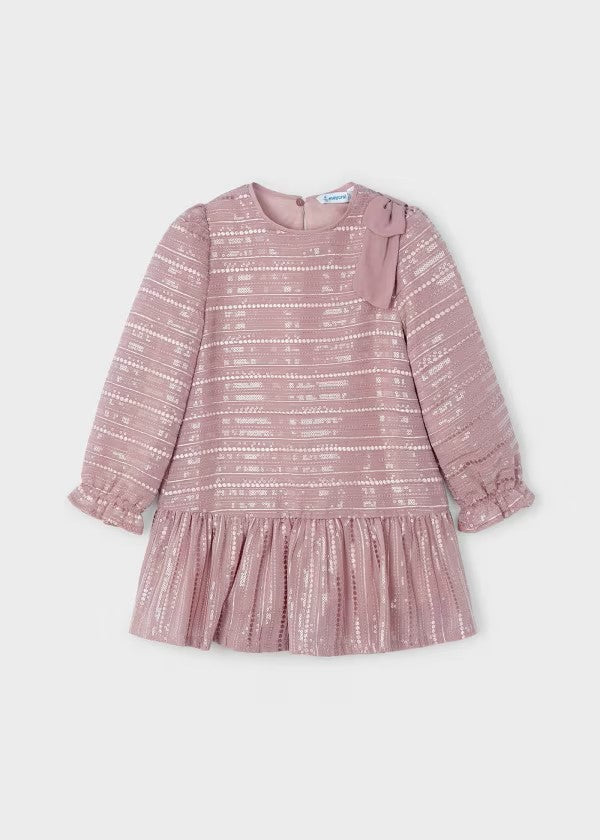 Mayoral Rose Sequin Stripe Dress