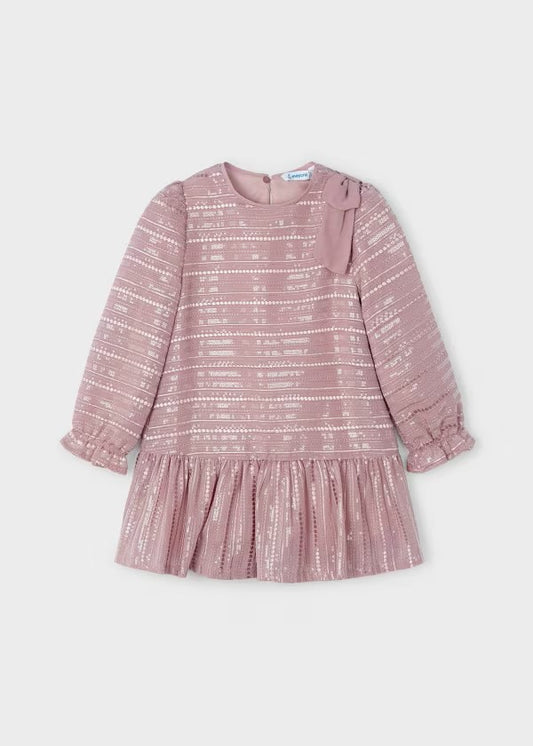 Mayoral Rose Sequin Stripe Dress