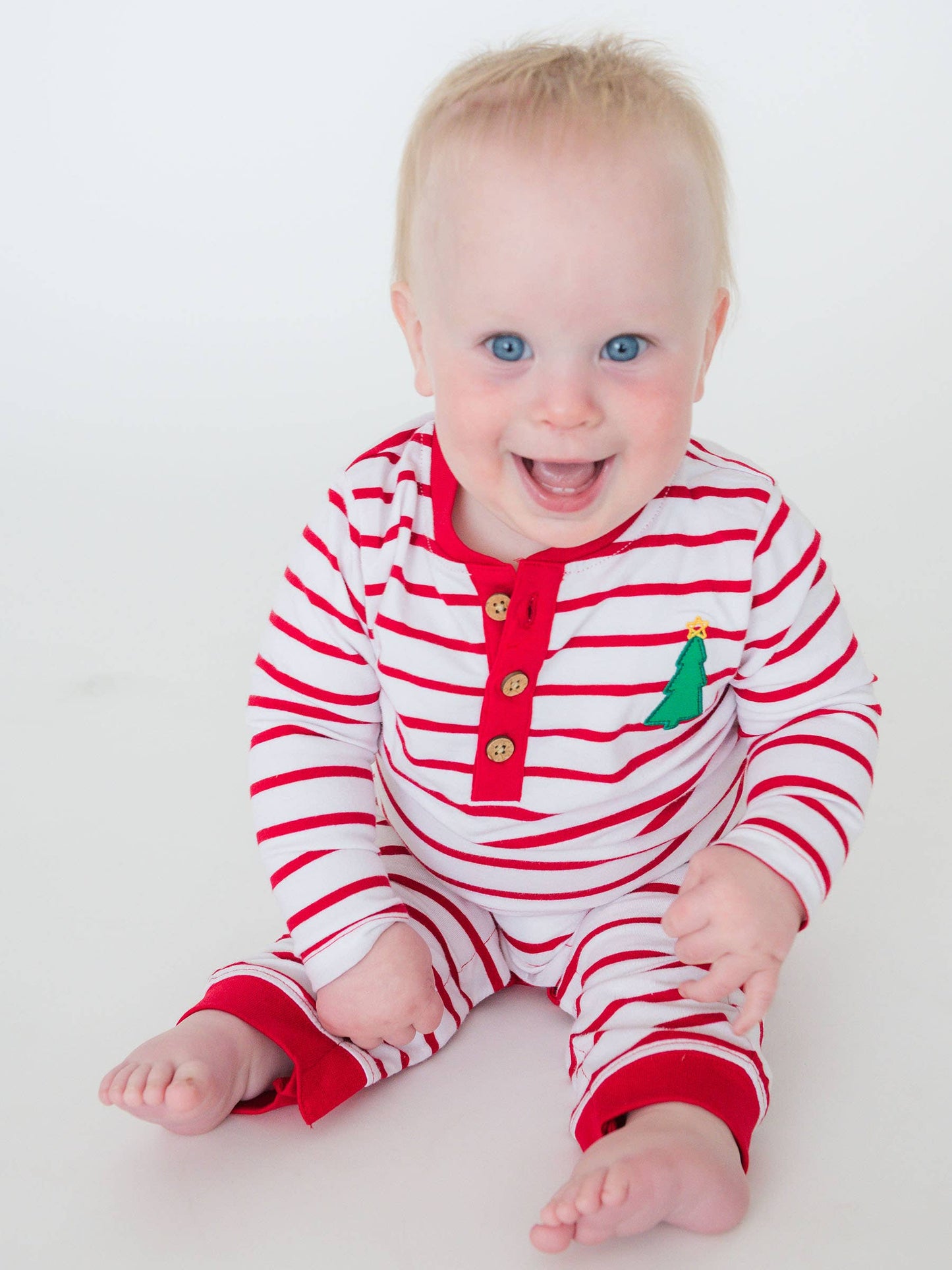 Christmas Tree Embroidered Romper