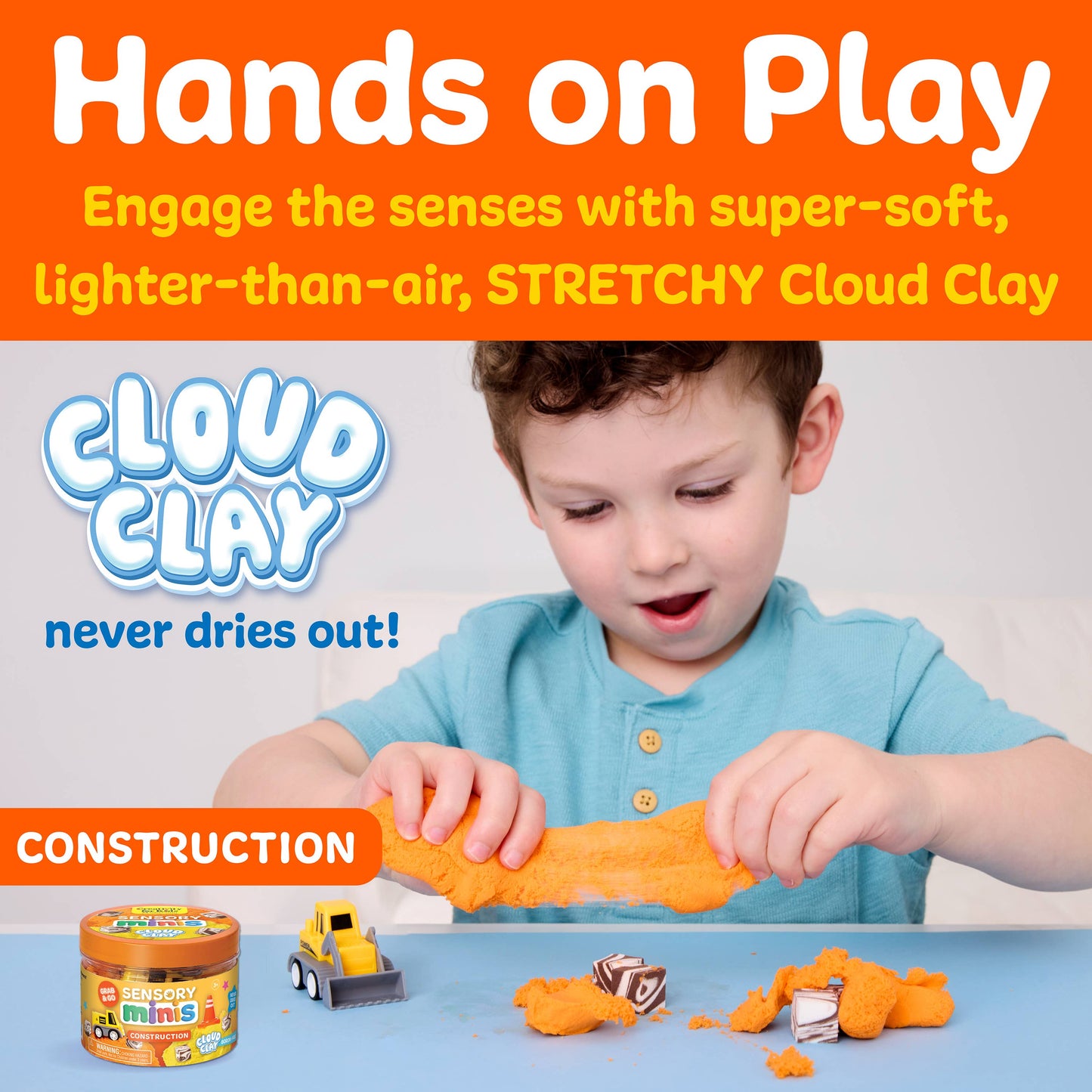 Construction Cloud Clay Mini Play Jar