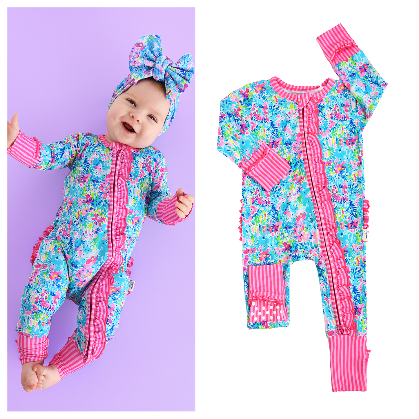 Gigi & Max Ella Ruffle Zippy Romper