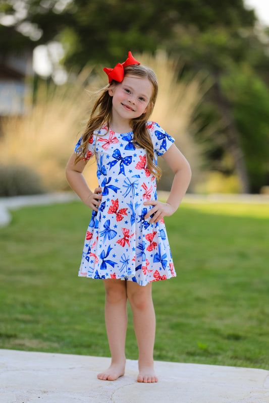 4th Of July Bow Star Dress