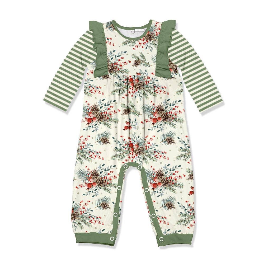Millie Loves Lily Frost Pine Ruffle Romper