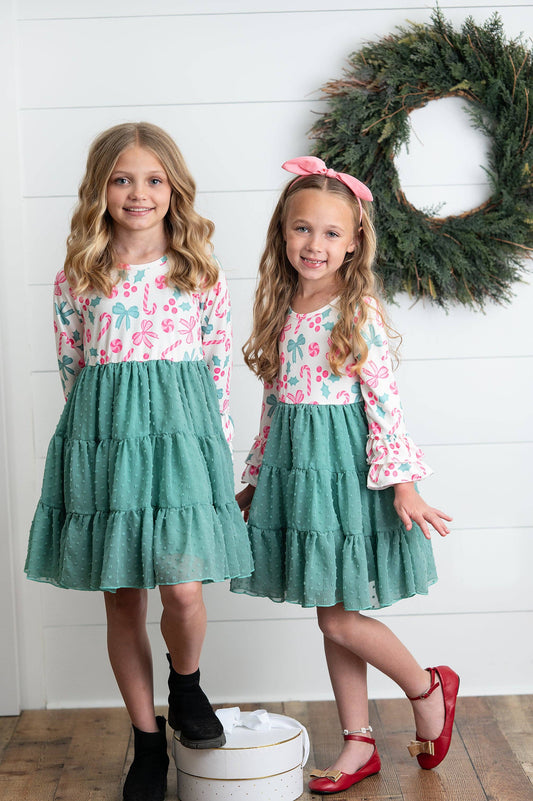 Peppermint Candy Swiss Dot Holiday Dress