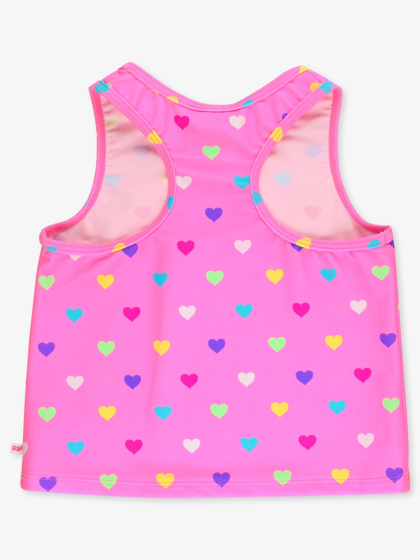 Neon Pink Colorful Hearts Active Tank Top
