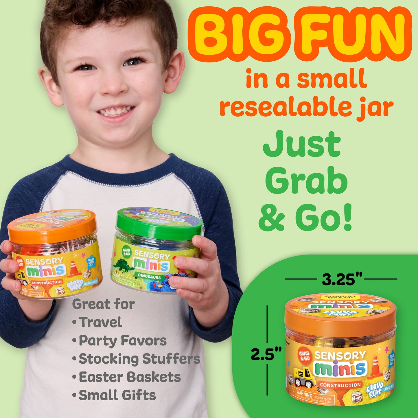 Construction Cloud Clay Mini Play Jar