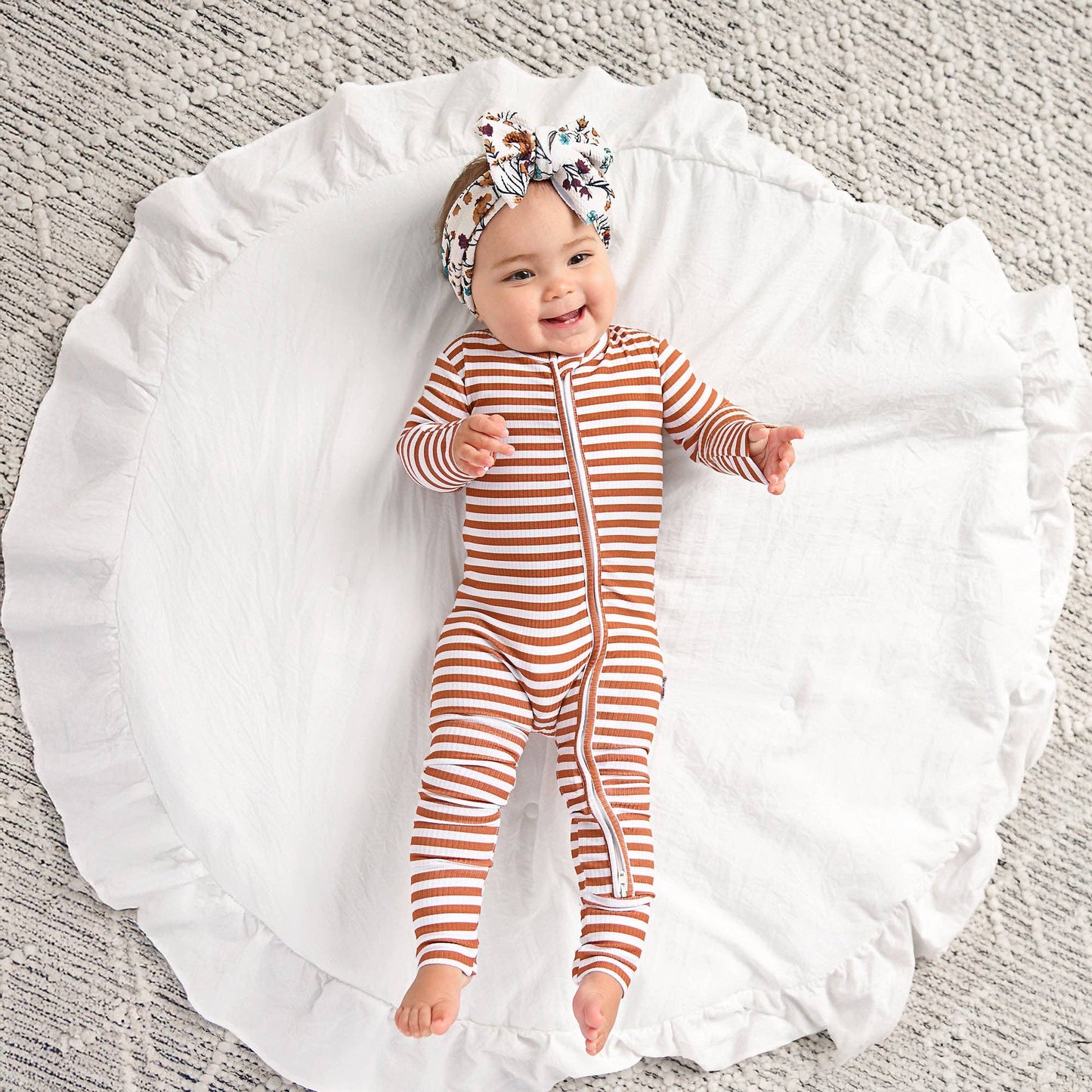 Chase Brown Ribbed Zip Romper