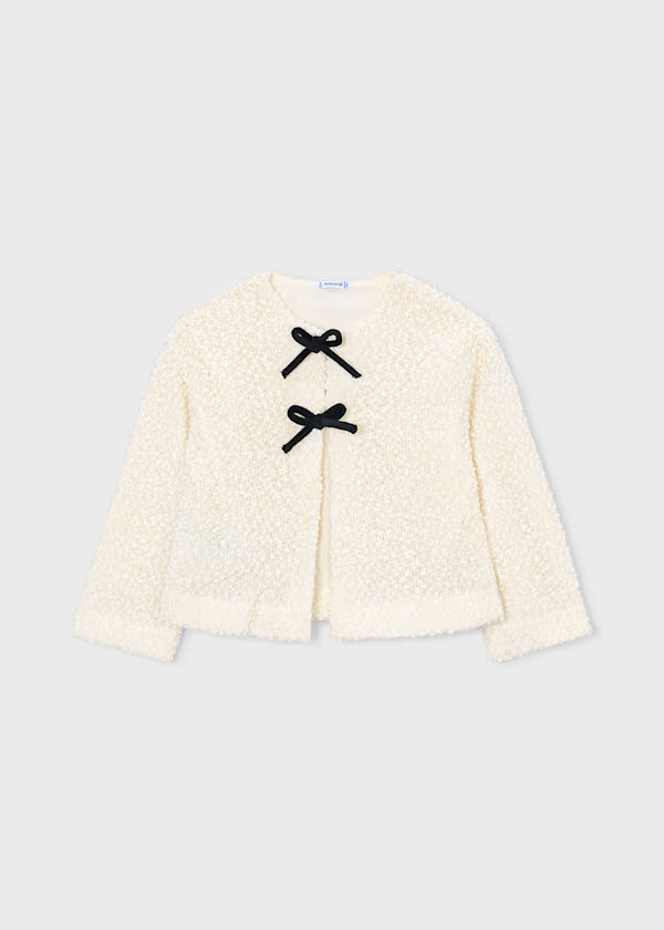 Mayoral Black & White Bow Cardigan Set