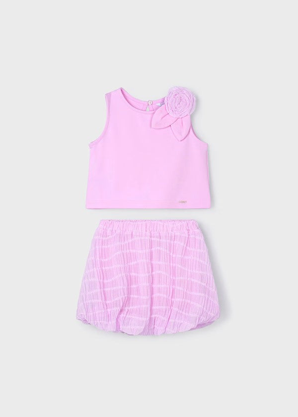 Mayoral Pink Bubble Skirt & Tank Set