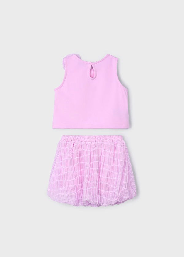 Mayoral Pink Bubble Skirt & Tank Set