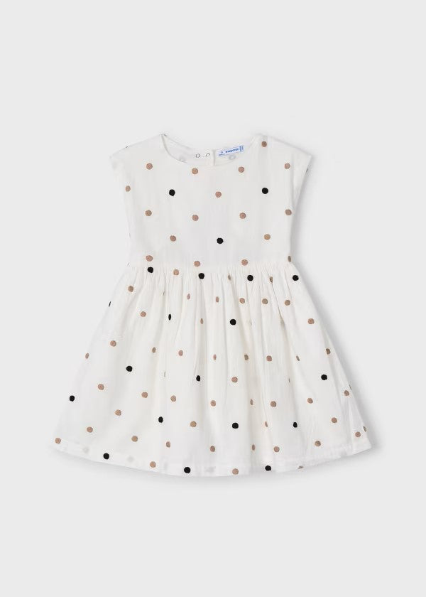 Mayoral Natural Dot Bow Back Dress