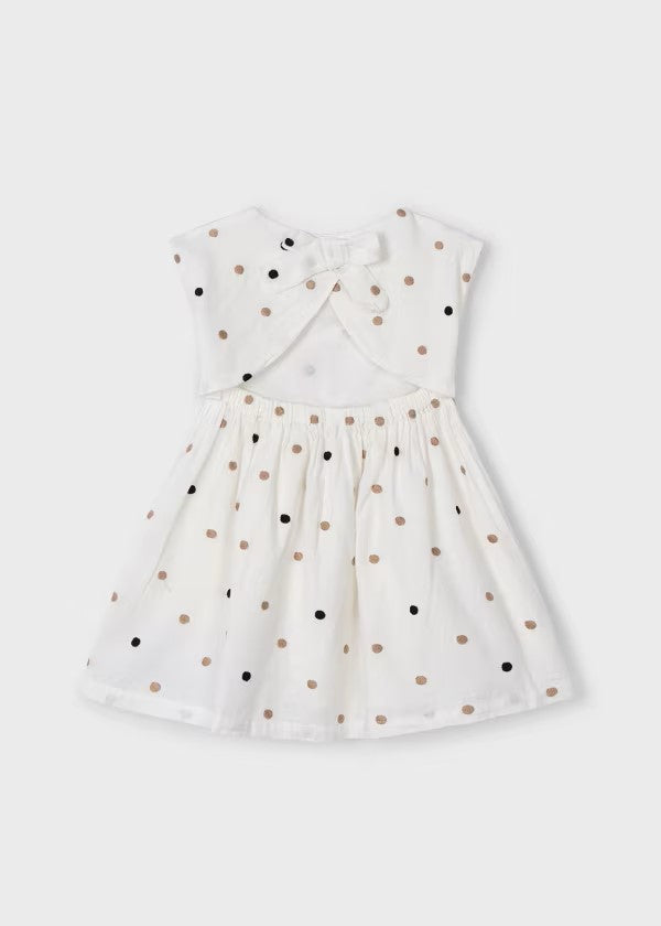 Mayoral Natural Dot Bow Back Dress