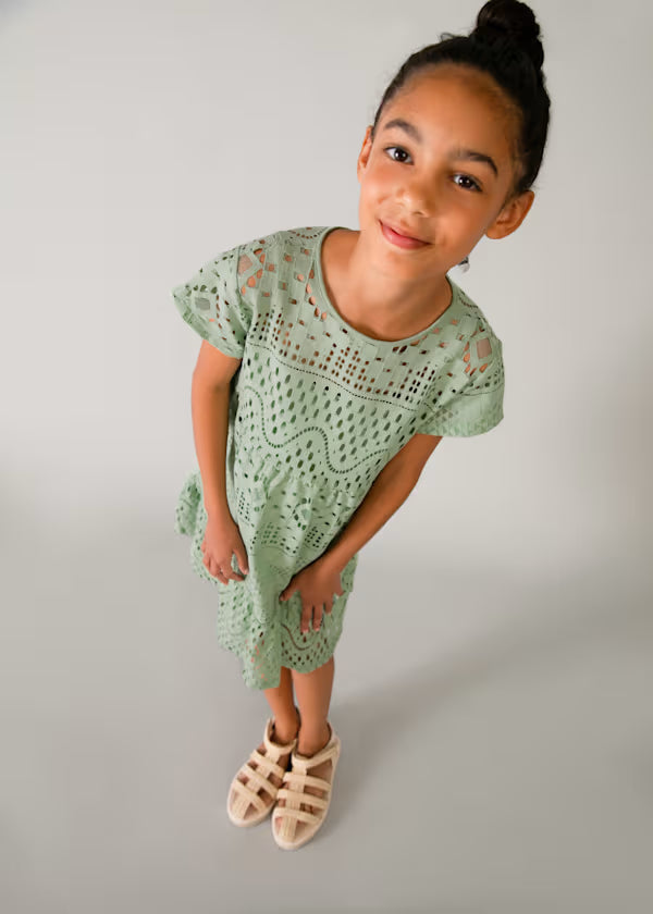 Mayoral Sage Eyelet Dress
