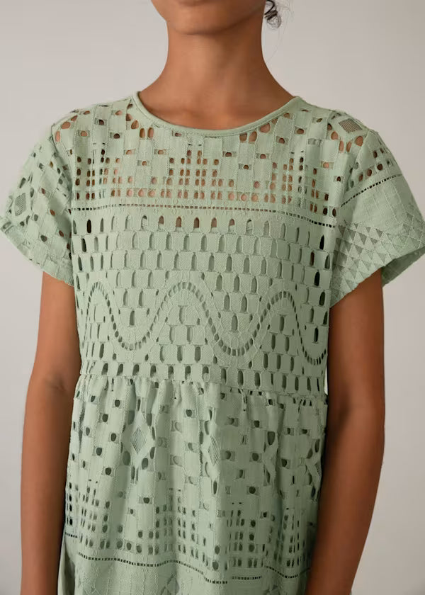 Mayoral Sage Eyelet Dress