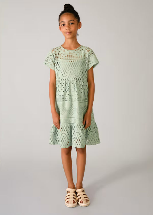 Mayoral Sage Eyelet Dress