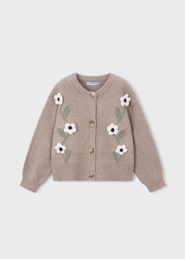 Mayoral Beige Flower Cardigan