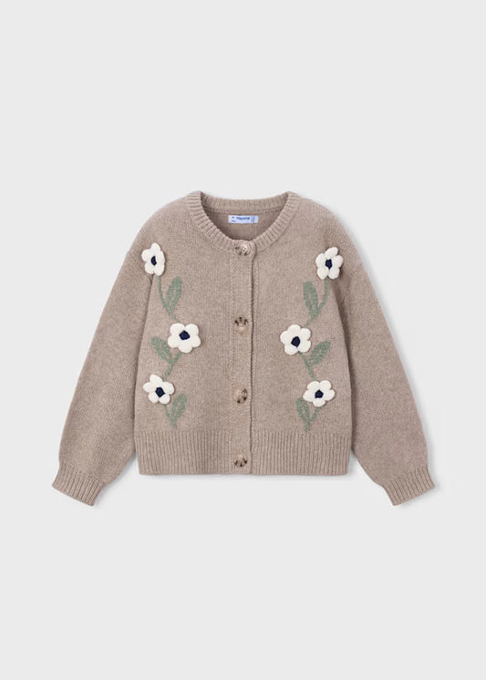 Mayoral Beige Flower Cardigan