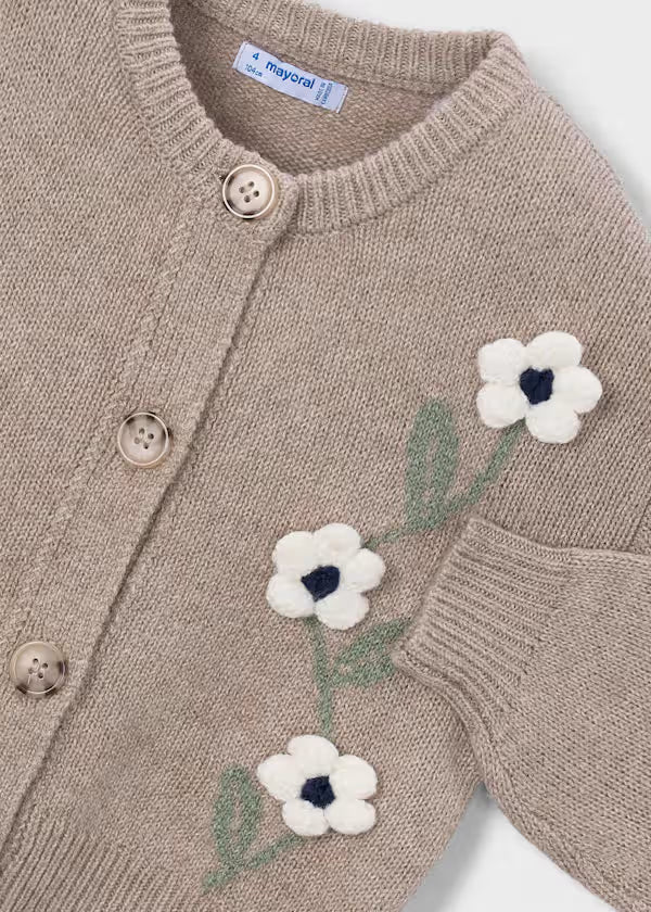 Mayoral Beige Flower Cardigan