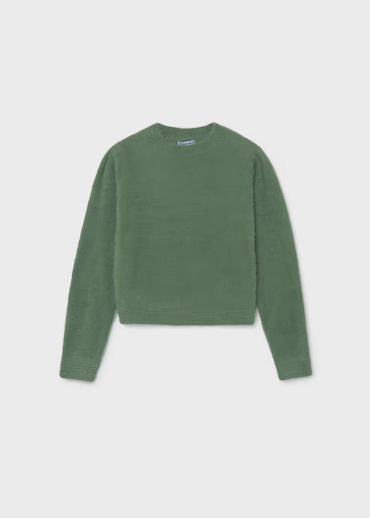 Mayoral Mint Fuzzy Sweater