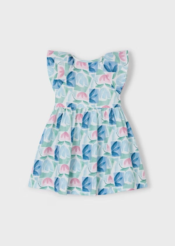 Mayoral Mint Geometric Floral Dress