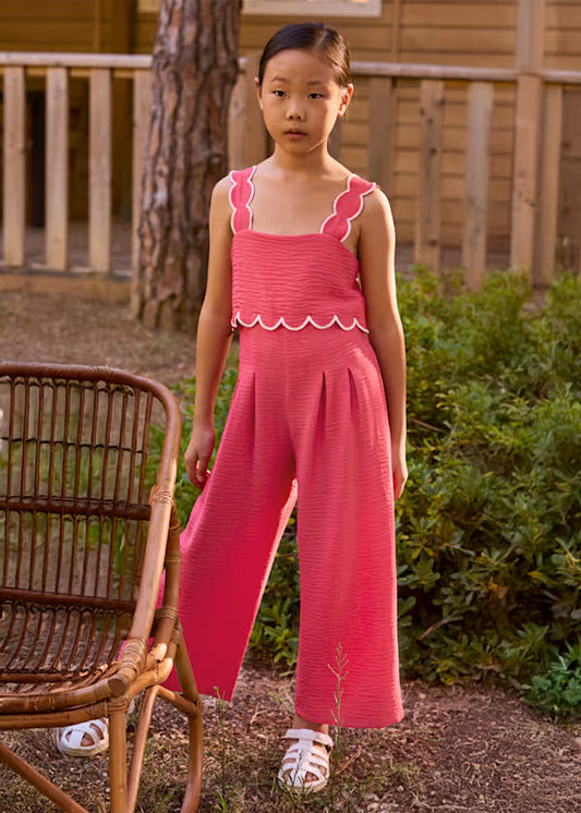 Mayoral Scalloped Coral Jumpsuit