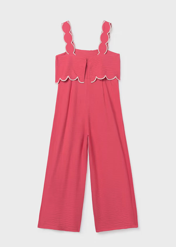 Mayoral Scalloped Coral Jumpsuit