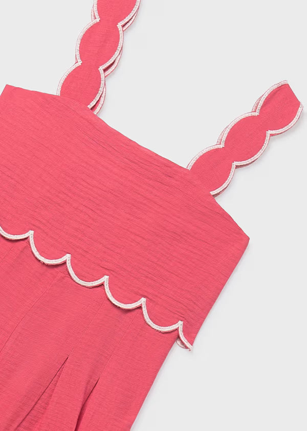 Mayoral Scalloped Coral Jumpsuit
