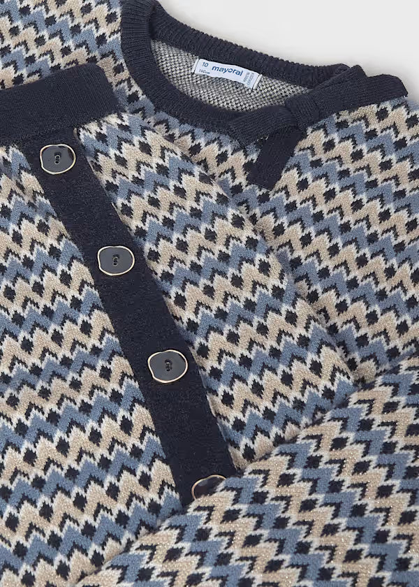 Mayoral Navy Print Sweater & Skirt Set