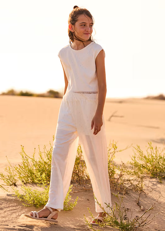 Mayoral Studded Fringe Pant Set