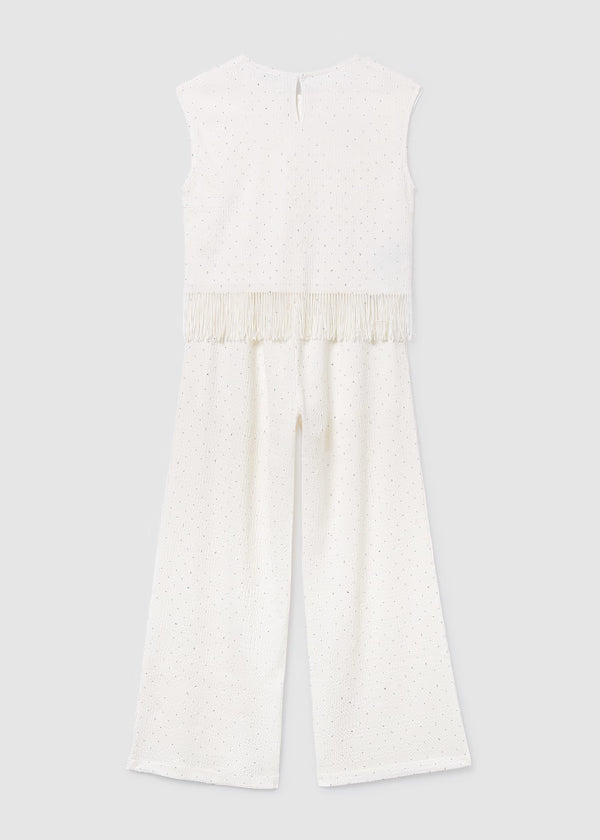 Mayoral Studded Fringe Pant Set