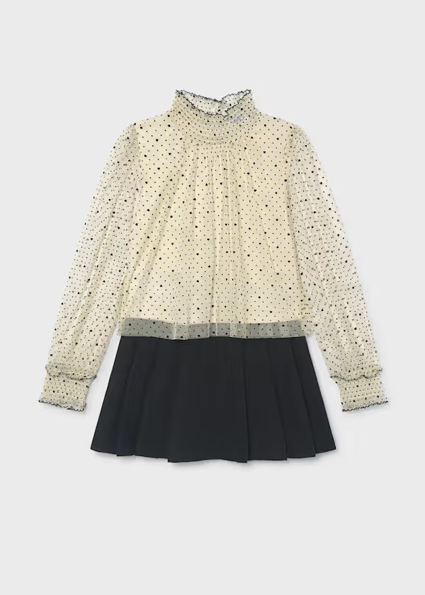Mayoral Ivory Tulle Blouse & Skirt