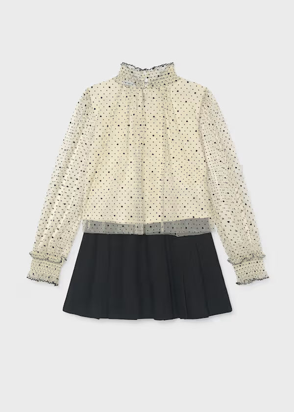 Mayoral Ivory Tulle Blouse & Skirt