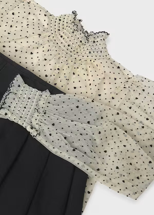 Mayoral Ivory Tulle Blouse & Skirt