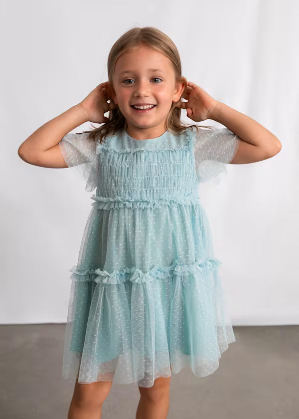 Mayoral Lake Tulle Plumeti Dress