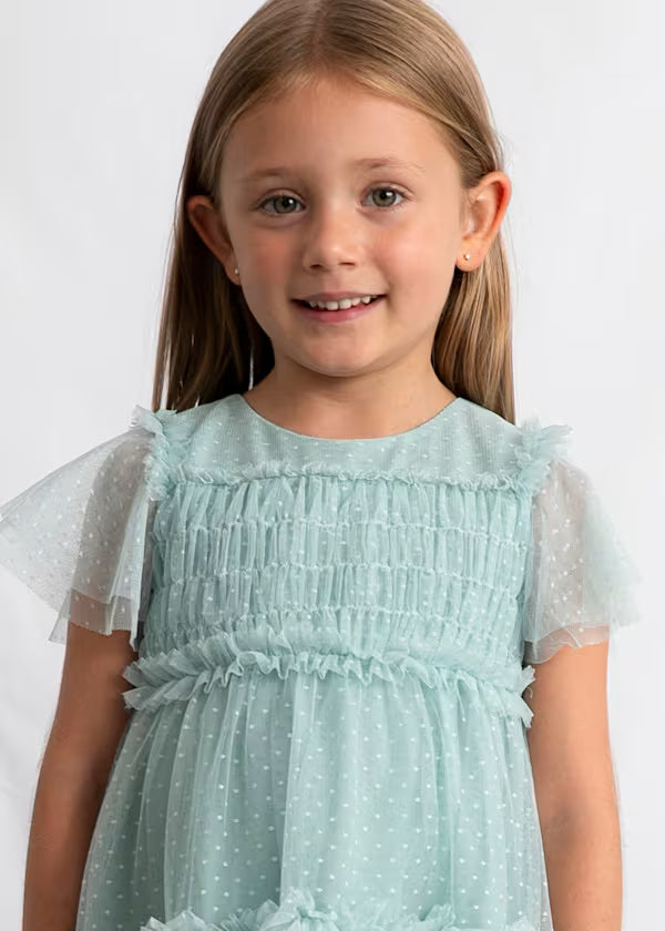 Mayoral Lake Tulle Plumeti Dress