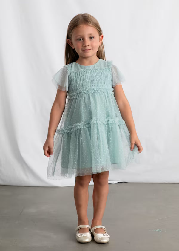 Mayoral Lake Tulle Plumeti Dress