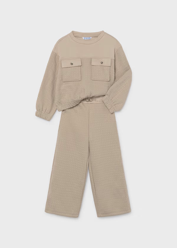 Mayoral Hazelnut Pocket Top & Pant Set