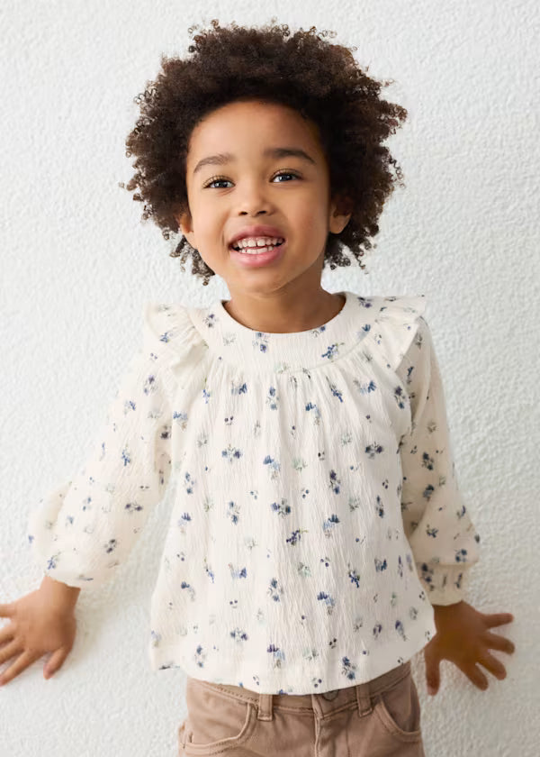 Mayoral Cream Floral Blouse