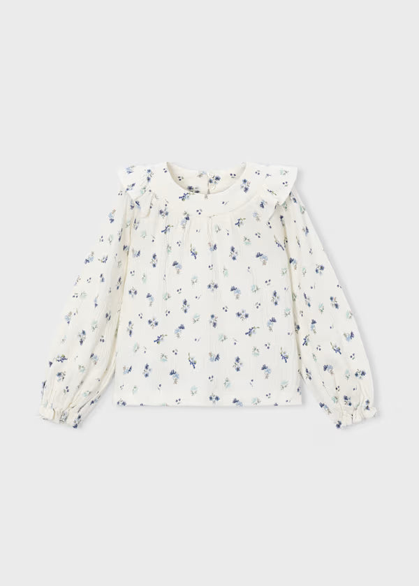 Mayoral Cream Floral Blouse