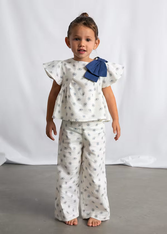 Mayoral Bone Flower Pant Set