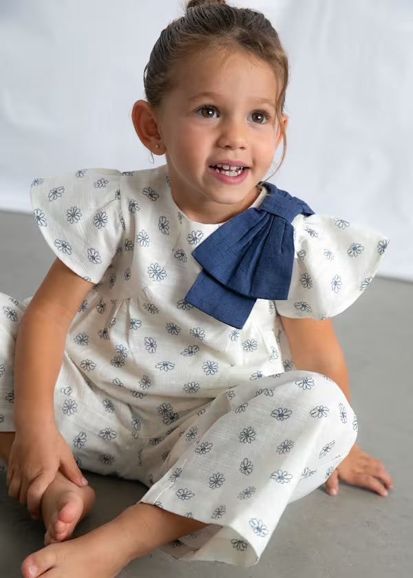 Mayoral Bone Flower Pant Set