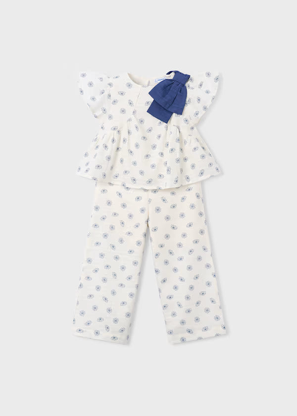 Mayoral Bone Flower Pant Set