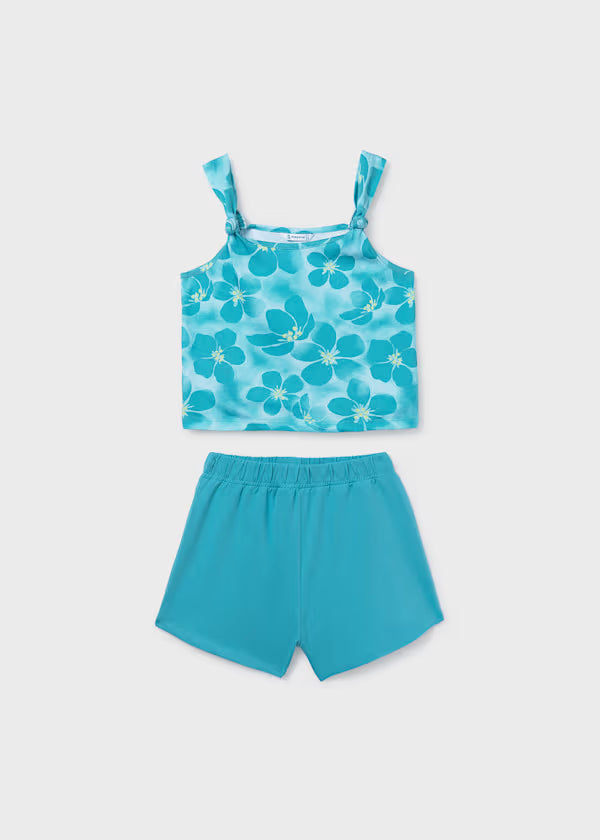 Mayoral Pacific Floral Print Tank & Short Set