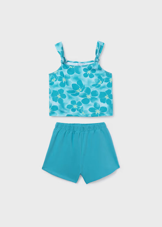 Mayoral Pacific Floral Print Tank & Short Set