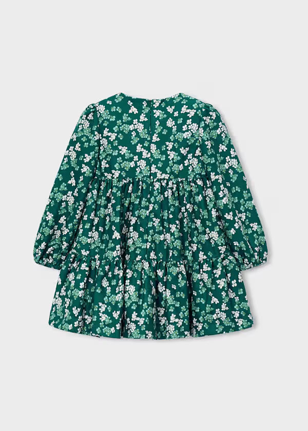 Mayoral Water Lily Floral Velvet Dress