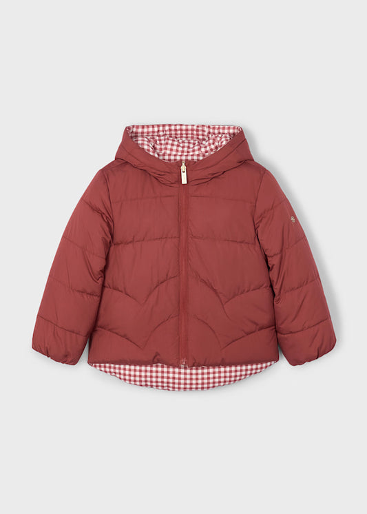 Mayoral Paprika Check Reversible Coat