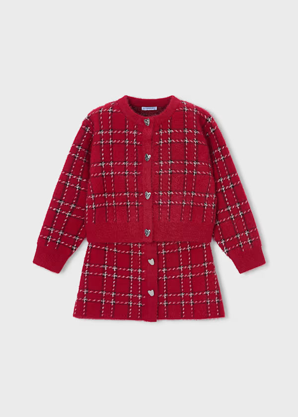 Mayoral Red Tricot Skirt Set