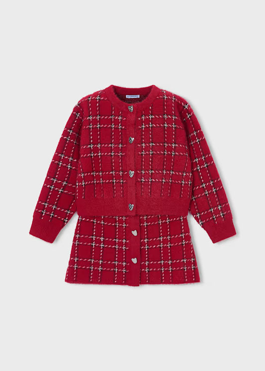 Mayoral Red Tricot Skirt Set