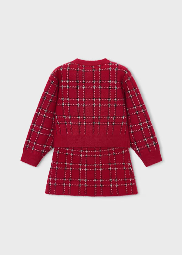 Mayoral Red Tricot Skirt Set