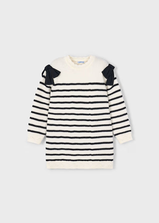 Mayoral Stripe Bow Tunic Dress